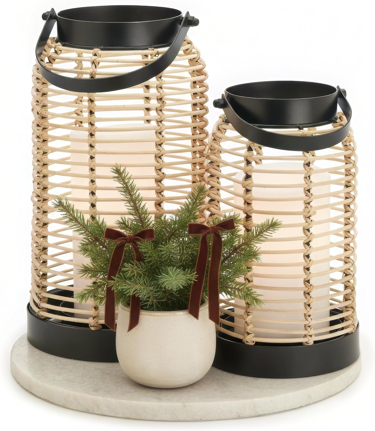 Handcrafted Boho Natural Rattan Lanterns