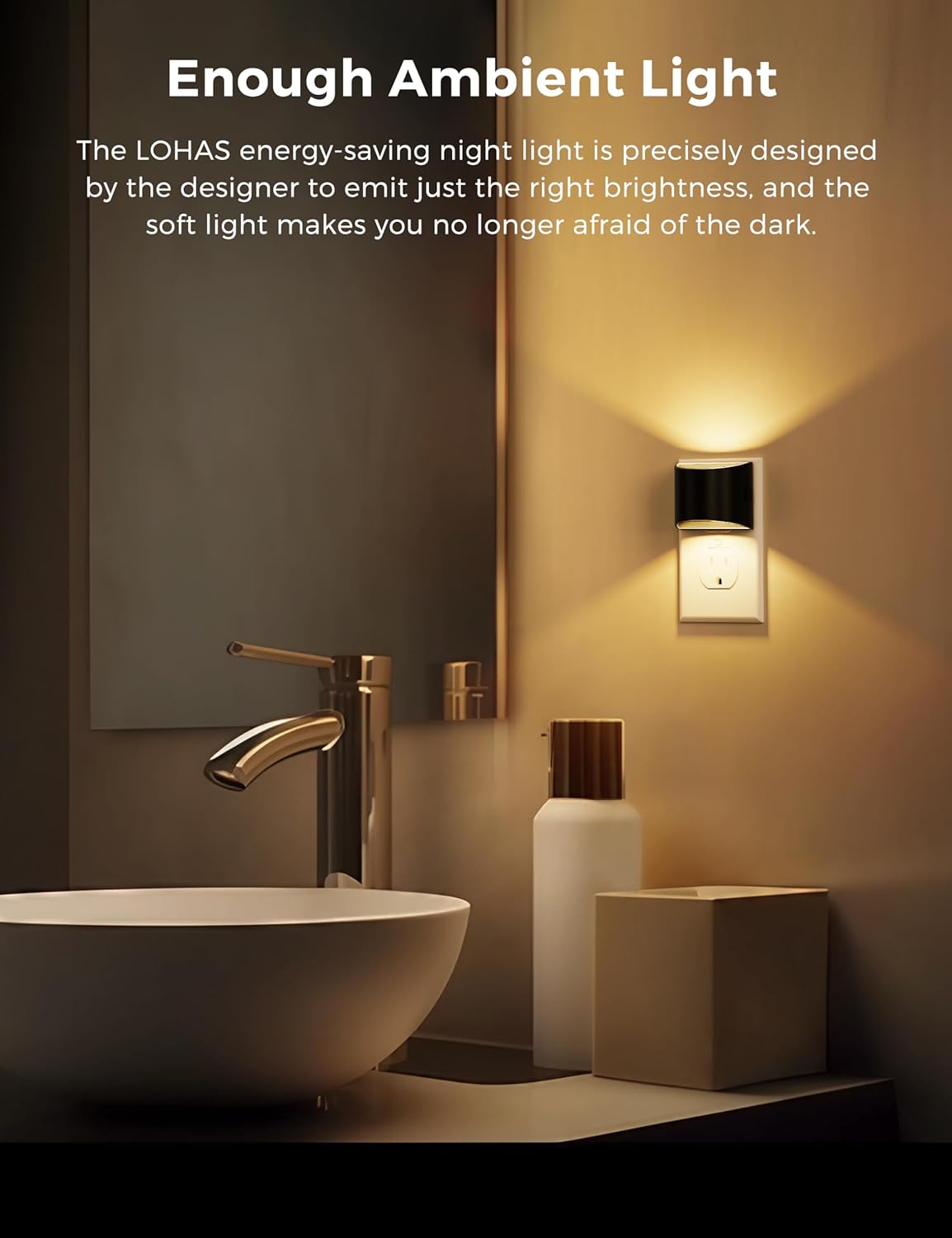 LED Night Lights with Dusk to Dawn Sensor for Hallways