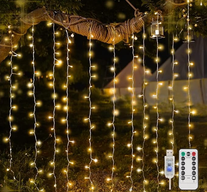 200 LED Curtain Lights for Outdoor and Indoor Decor