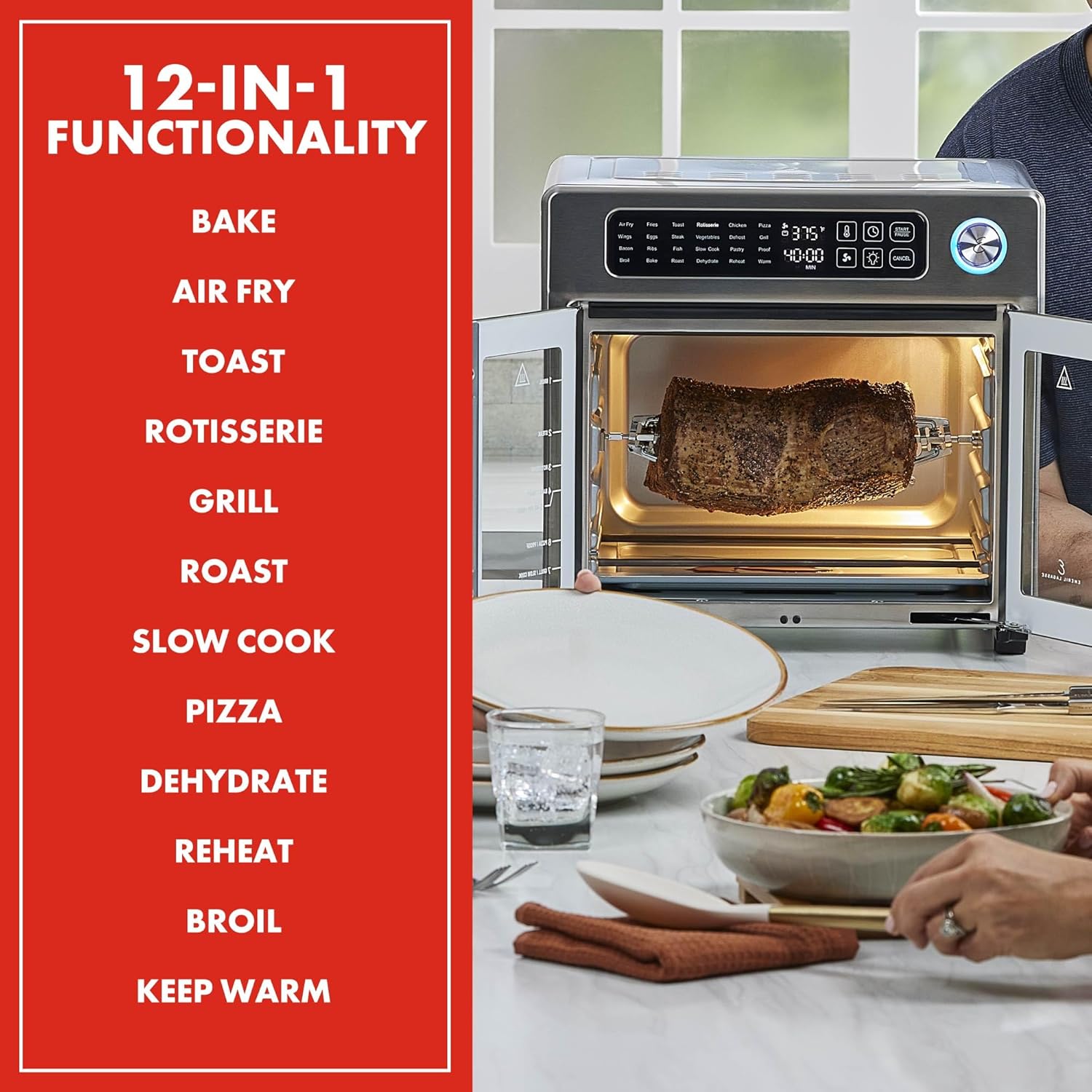 Extra Large Air Fryer Toaster Oven Combo for Entertaining