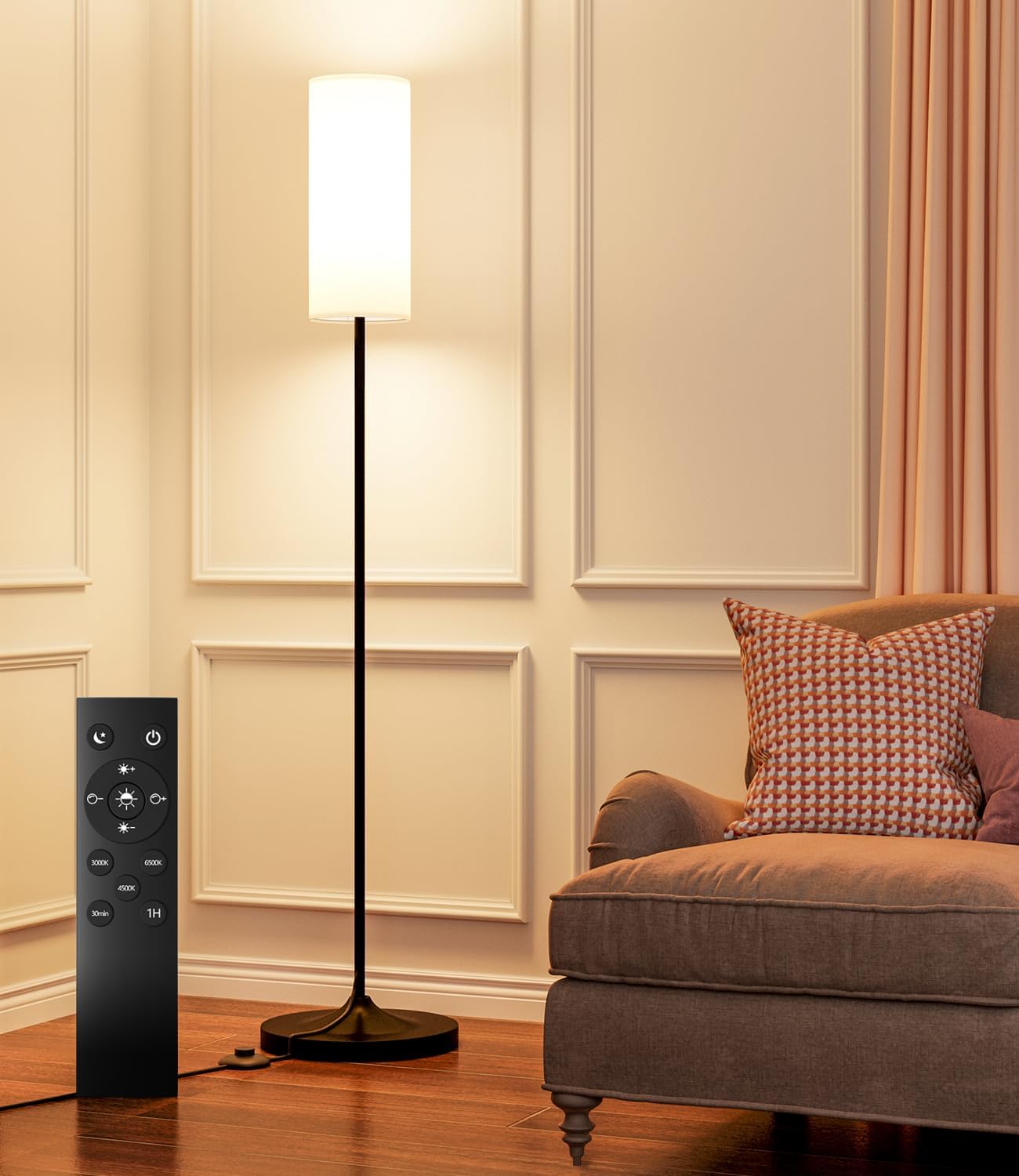 Dimmable Floor Lamp with Remote for Living Rooms