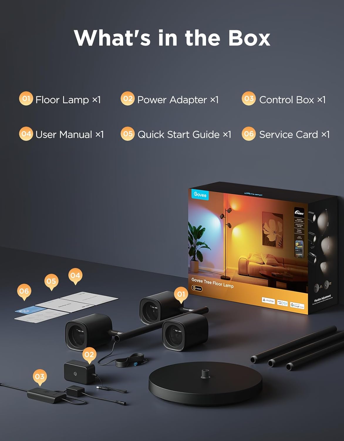 Tree Floor Lamp with 3 Adjustable Lights for Living Rooms